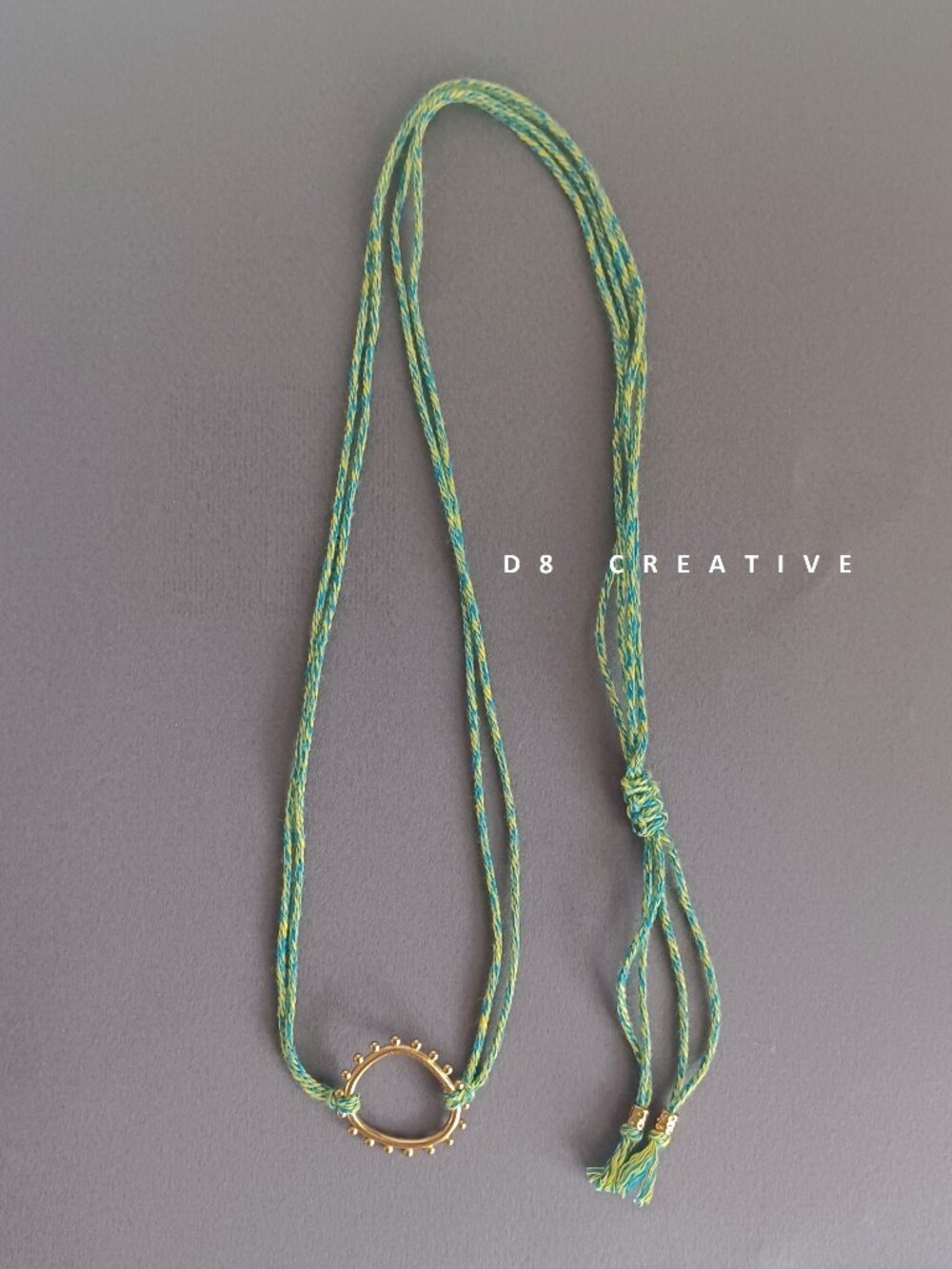 Gold circle with cotton chain 2 style for wear necklace and bracelet